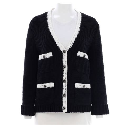 black chanel style cardigan